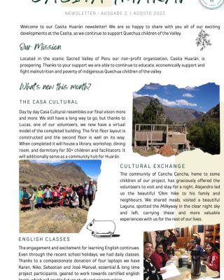 Newsletter projektu @casitahuaran pokud byste měli zájem vycestovat za nimi jako dobrovolník, ráda vám pomůžu 👍🏻